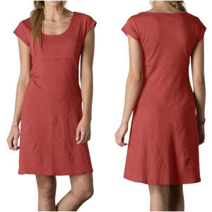 TOAD & CO Nena Shift Dress Orange Knit Medium Athleisure Pockets Stretch Sporty